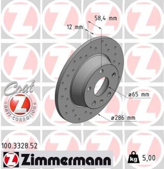 Тормозной диск ZIMMERMANN 100.3328.52