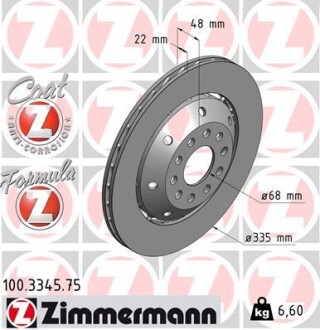 Тормозной диск ZIMMERMANN 100334575