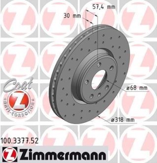 Гальмiвнi диски ZIMMERMANN 100337752