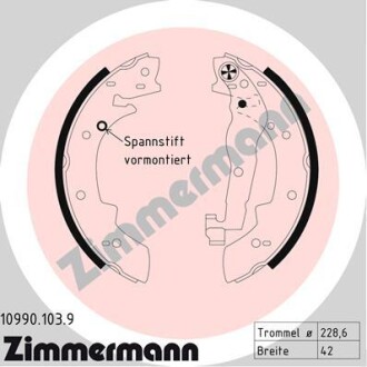 Комплект тормозных колодок ZIMMERMANN 10990.103.9