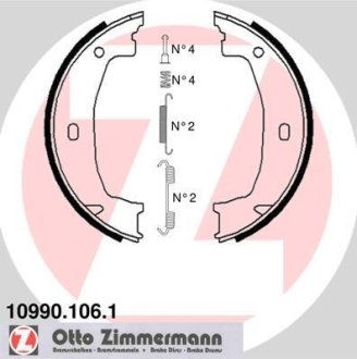 Комплект тормозных колодок, стояночная тормозная система ZIMMERMANN 10990.106.1 (фото 1)