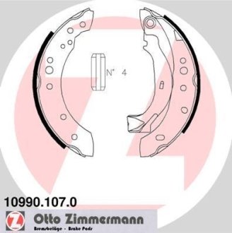 Комплект тормозных колодок ZIMMERMANN 10990.107.0 (фото 1)
