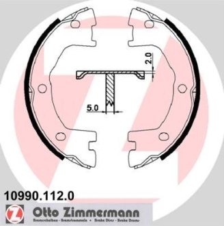 Комплект тормозных колодок, стояночная тормозная система ZIMMERMANN 10990.112.0 (фото 1)