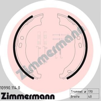 Комплект тормозных колодок, стояночная тормозная система ZIMMERMANN 10990.114.0