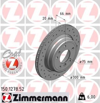 Тормозной диск ZIMMERMANN 150127852