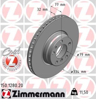 Тормозной диск ZIMMERMANN 150.1280.20