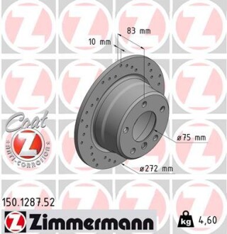 Тормозной диск ZIMMERMANN 150.1287.52