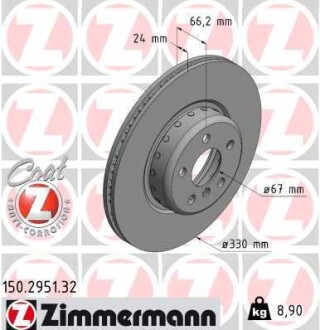 Диск гальмівний BMW Formula F Coat Z ZIMMERMANN 150295132