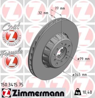 Тормозной диск ZIMMERMANN 150.3415.75