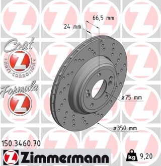 Тормозной диск ZIMMERMANN 150346070