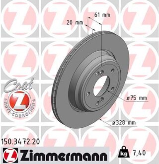 Тормозной диск ZIMMERMANN 150.3472.20