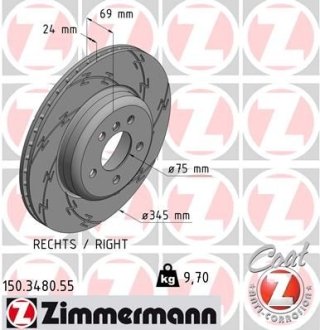 Тормозной диск ZIMMERMANN 150.3480.55 (фото 1)