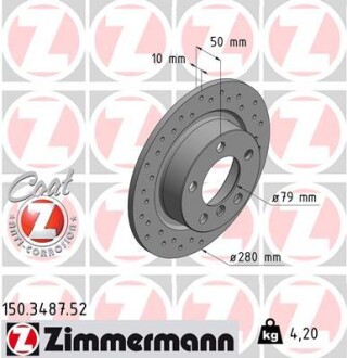 Тормозной диск ZIMMERMANN 150.3487.52