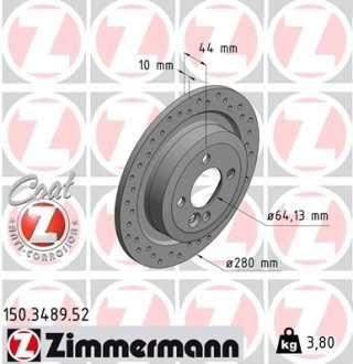 Тормозной диск ZIMMERMANN 150.3489.52