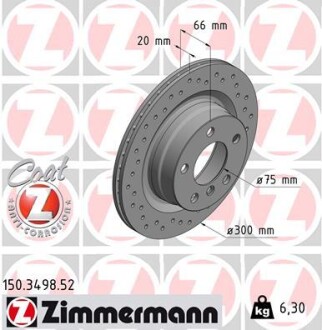 Тормозной диск ZIMMERMANN 150.3498.52