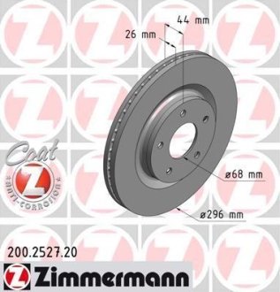 Гальмiвнi диски переднi ZIMMERMANN 200252720 (фото 1)