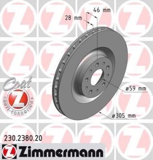 Тормозной диск ZIMMERMANN 230238020 (фото 1)