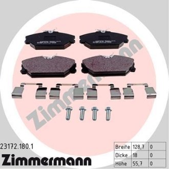 Колодки гальмівні дискові, комплект ZIMMERMANN 23172.180.1