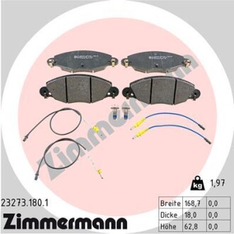 Колодки гальмівні дискові, комплект ZIMMERMANN 23273.180.1