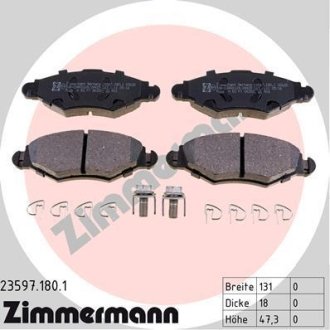 Колодки гальмівні дискові, комплект ZIMMERMANN 23597.180.1