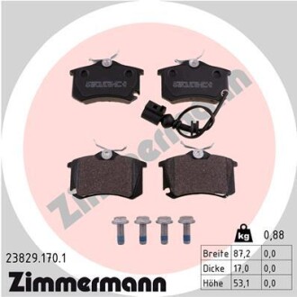 Колодки гальмівні дискові, комплект ZIMMERMANN 23829.170.1