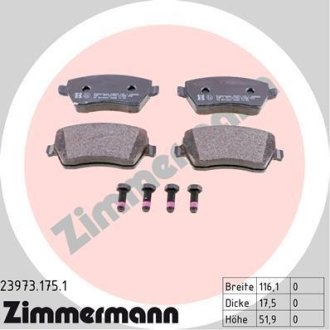 Комплект гальмівних колодок ZIMMERMANN 23973.175.1 (фото 1)