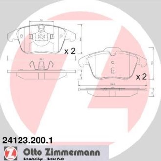 Колодки гальмівні дискові, комплект ZIMMERMANN 241232001