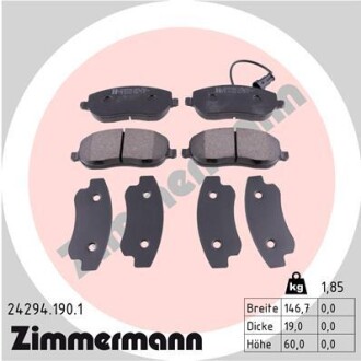 Колодки гальмівні дискові, комплект ZIMMERMANN 24294.190.1