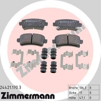 Колодки гальмівні дискові, комплект ZIMMERMANN 24421.170.3