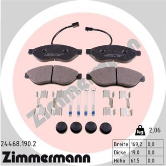 Колодки гальмівні дискові, комплект ZIMMERMANN 244681902