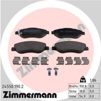 Колодки гальмівні дискові, комплект ZIMMERMANN 24550.190.2