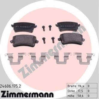 Комплект гальмівних колодок ZIMMERMANN 24606.175.2 (фото 1)