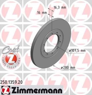 Тормозной диск ZIMMERMANN 250135920