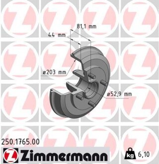 Тормозной барабан ZIMMERMANN 250176500