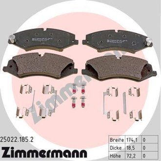 Колодки гальмівні дискові, комплект ZIMMERMANN 25022.185.2 (фото 1)