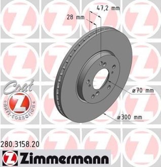 Тормозной диск ZIMMERMANN 280315820