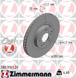 Тормозной диск ZIMMERMANN 280316120