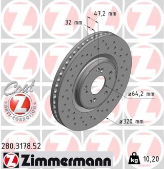 Тормозной диск ZIMMERMANN 280.3178.52