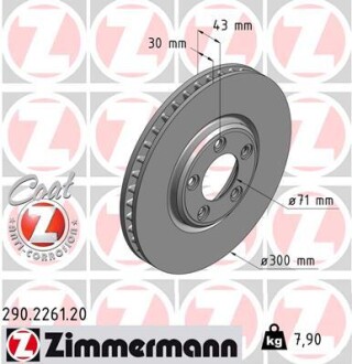 Гальмівний диск ZIMMERMANN 290226120