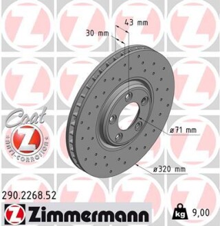 Гальмівний диск ZIMMERMANN 290226852