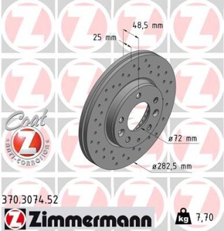 Тормозной диск ZIMMERMANN 370307452