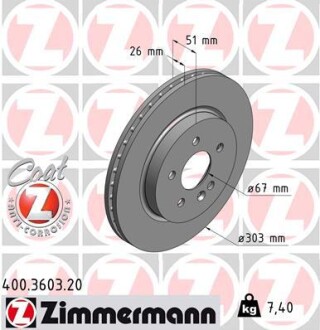 Тормозной диск ZIMMERMANN 400360320