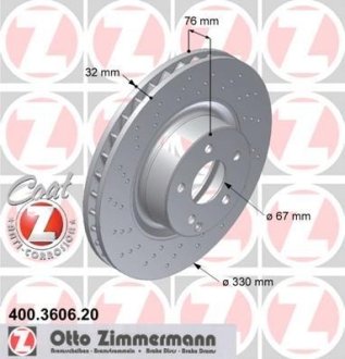 Тормозной диск ZIMMERMANN 400 3606 20 (фото 1)
