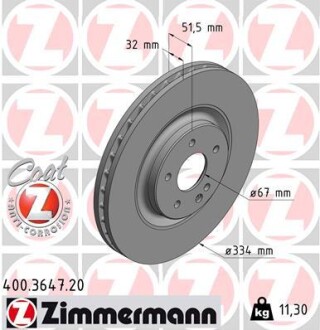 Тормозной диск ZIMMERMANN 400.3647.20