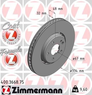 Тормозной диск ZIMMERMANN 400.3668.75