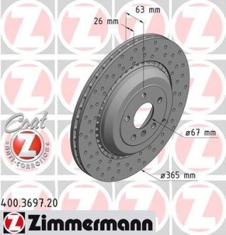 Диск гальмівний ZIMMERMANN 400.3697.20