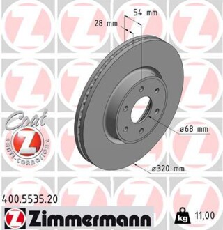 Диск гальмівний ZIMMERMANN 400.5535.20