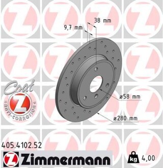 Тормозной диск ZIMMERMANN 405.4102.52