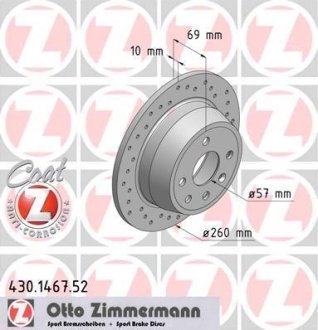 Тормозной диск ZIMMERMANN 430.1467.52 (фото 1)