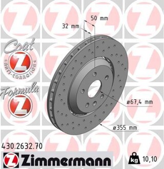 Тормозной диск ZIMMERMANN 430.2632.70